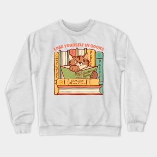 Lose Yourself in Books Kitten Crewneck Sweatshirt